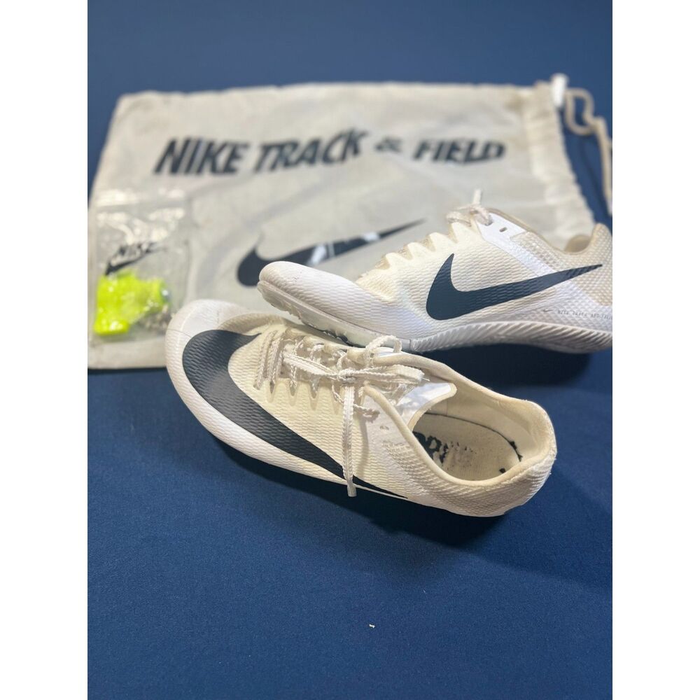 Nike Track & Field Spikes White Black Racing Shoes Bag Extra Spikes